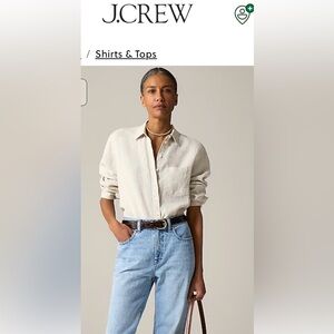 CLASYCORE OFFICE INSPIRED J. Crew Light tan 100%Linen shirt
